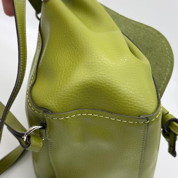 Coach Derby Backpack Green Pebble Leather Drawstring Purse Bag F59819 Rare